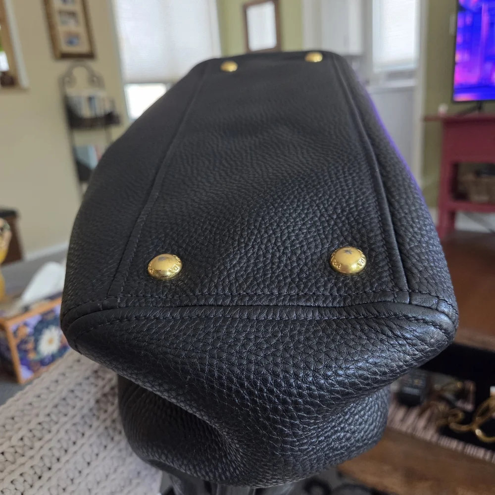 PRADA Black Textured Leather Satchel With Adjustable strap - Picture 7 of 11